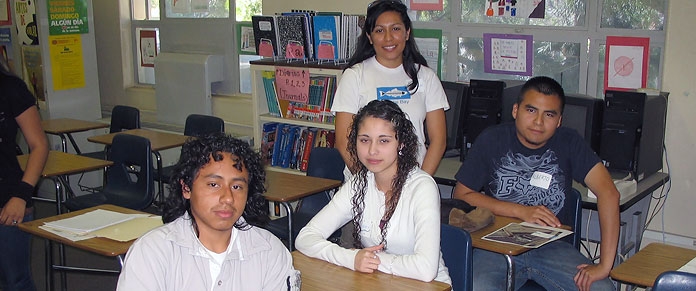 Compton High School Recycling Club members